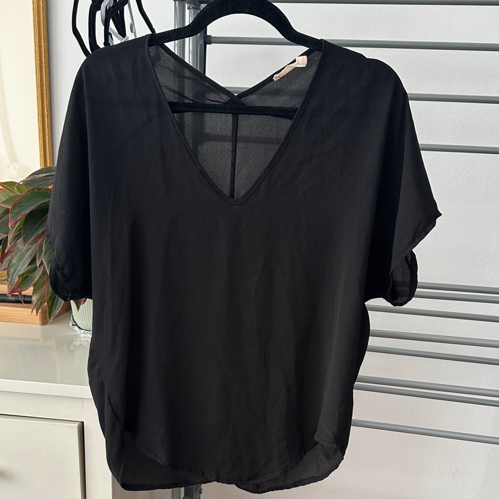 Lush Black Satin Top